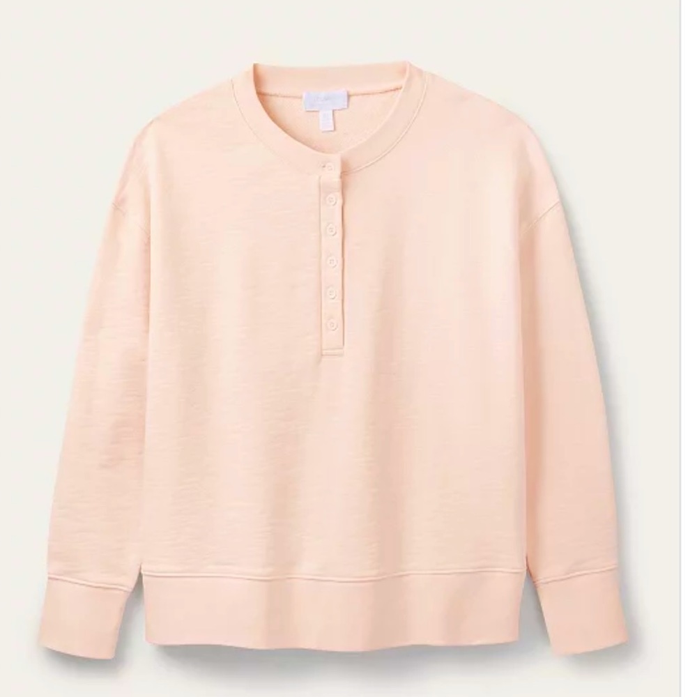 COPY - NWT The White Company Organic-Cotton Slub Button-Placket Sweatshirt XL - Picture 2 of 6